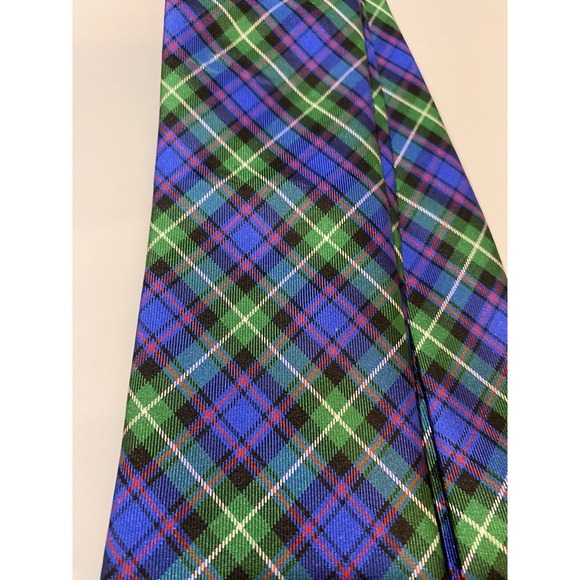 croft & barrow Other - Croft‎ & Barrow Mens Classic 100% Silk NeckTie Plaid Tartan Blue Green